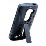 Wholesale LG Leon C40 Tribute 2 Armor Hybrid Stand Case (Black)